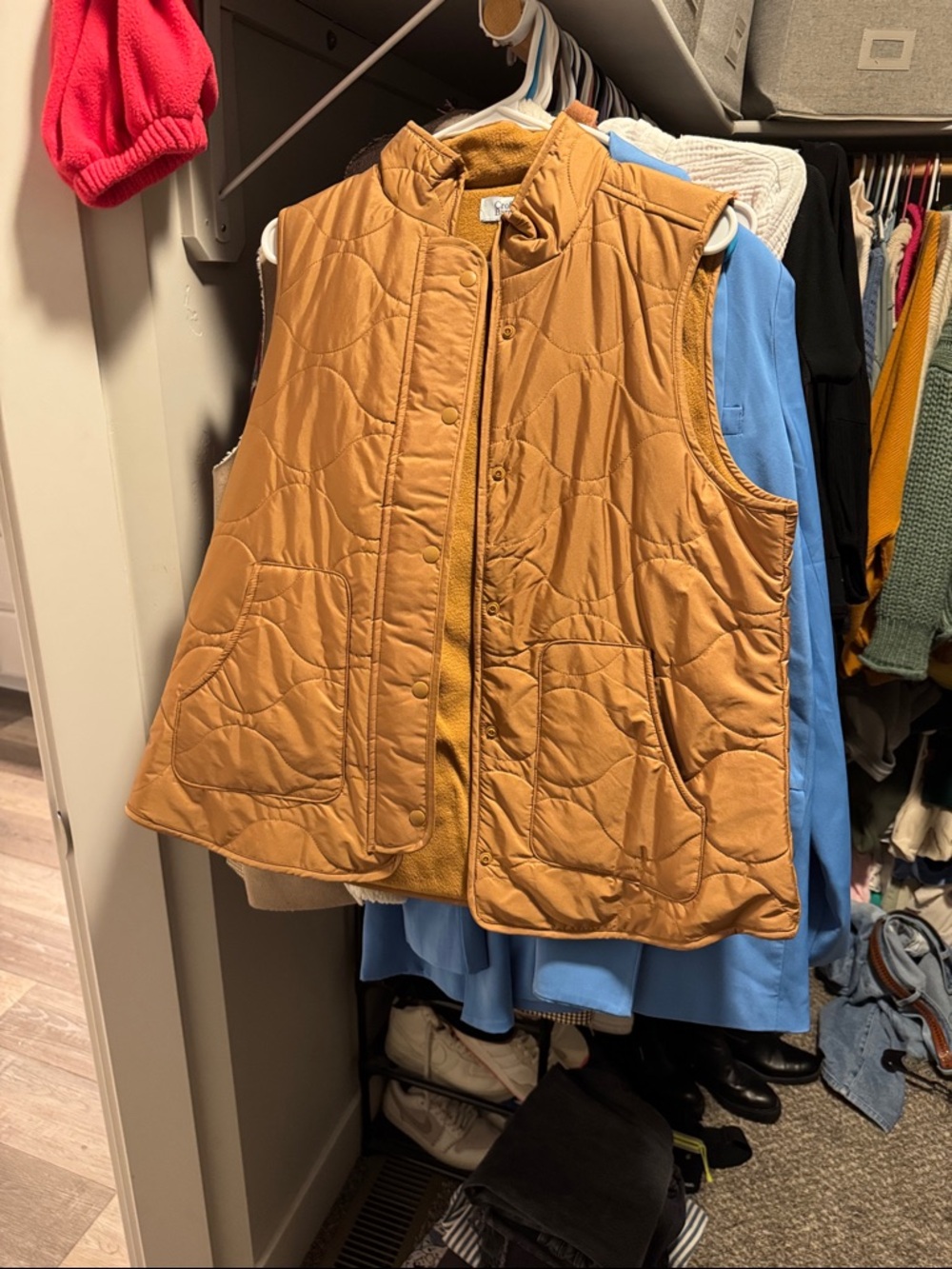 croft & barrow Mustard Quilted-Lined Fleece Vest